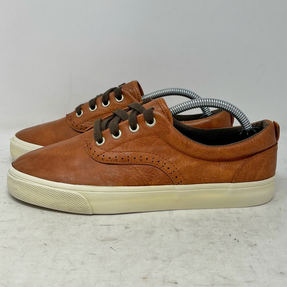 Old Navy Brown Faux Leather Oxford Sneakers Dress Shoes Kids Boys 5